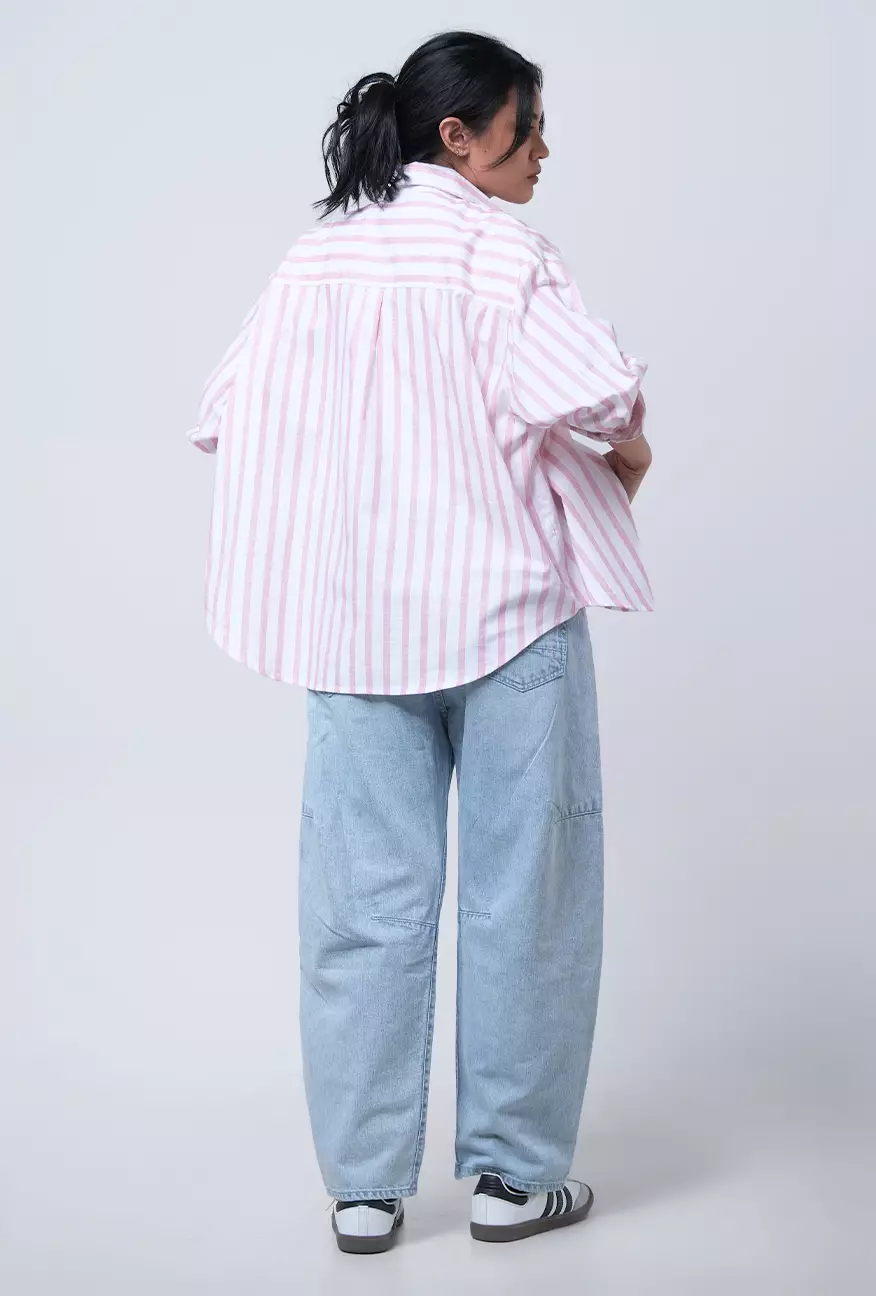 Kemeja Wanita Lenka Pink White