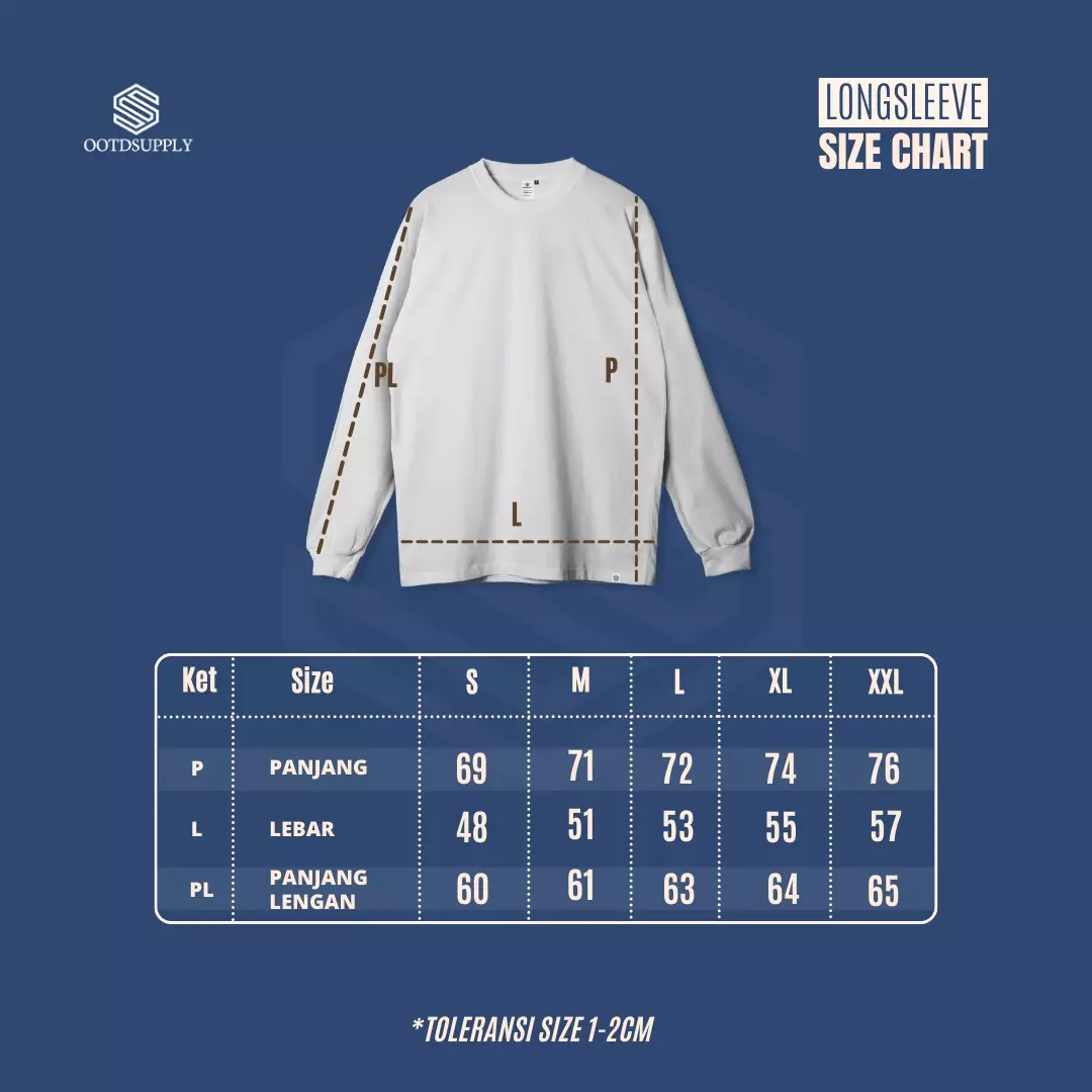 OOTDSUPPLY Longsleeve Thirty Four Black & Benhur l Kaos Lengan Panjang Pria dan Wanita LS027
