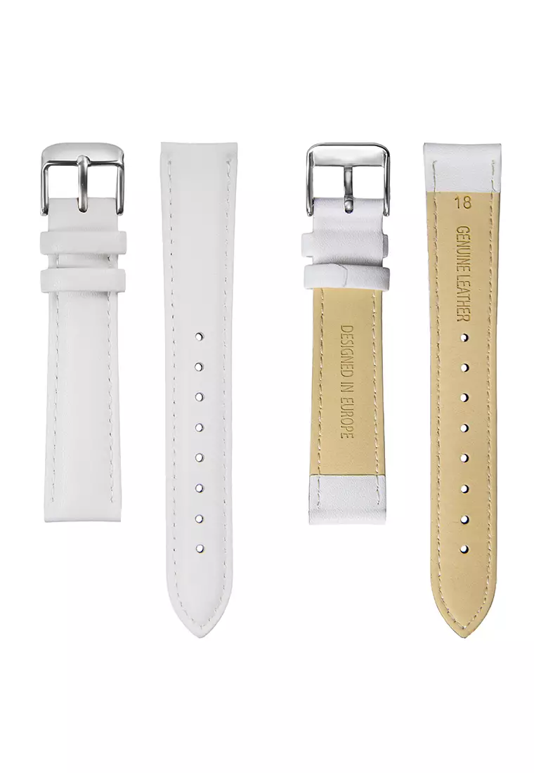 White leather top belt ladies watches