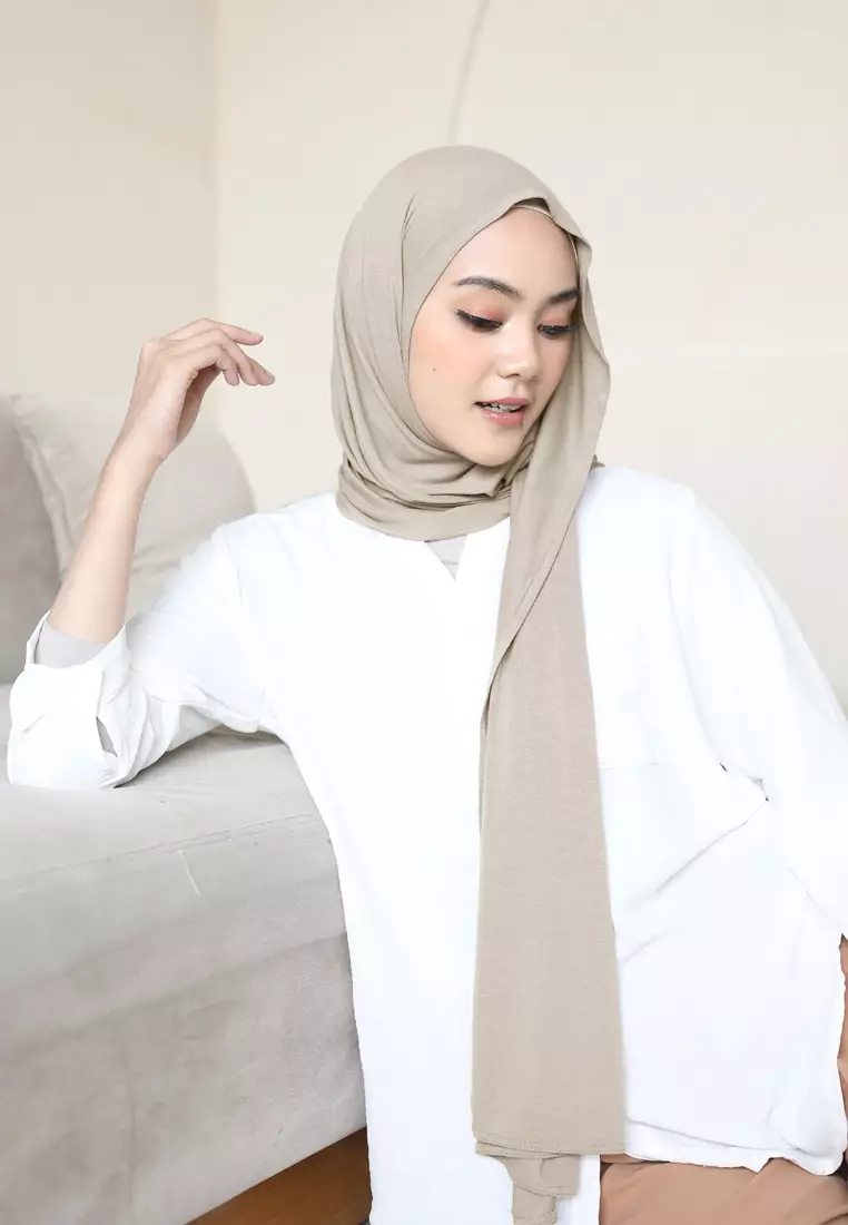 Pashmina Meleyot Basic Tencel Premium - Hazelnut Ice