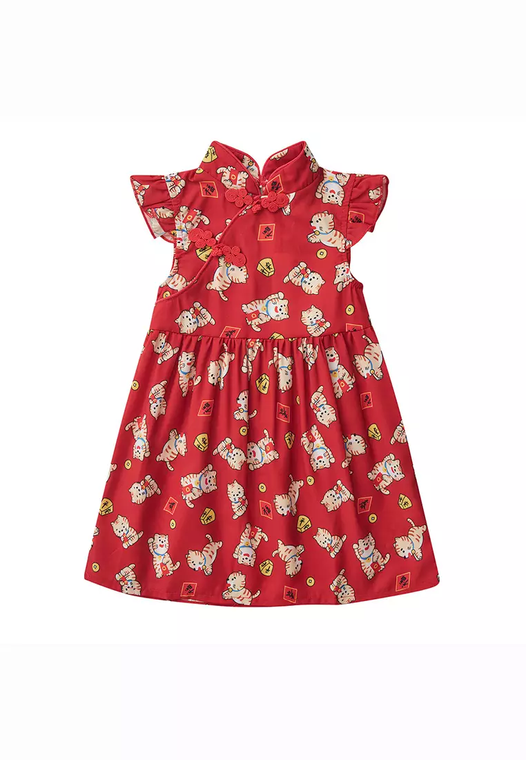 Buy Little Kooma Baby Girl Red Lucky Cat Cheongsam Dress 0817X Online