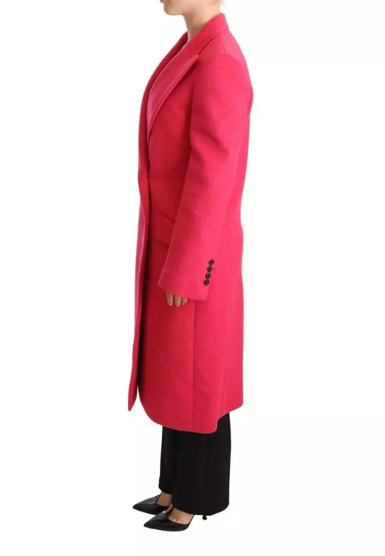 【VIP価格】DOLCE & GABBANA Elegant Pink Wool-Cashmere Coat Dolce & Gabbana Elegant Pink Wool-Cashmere Women's Coat