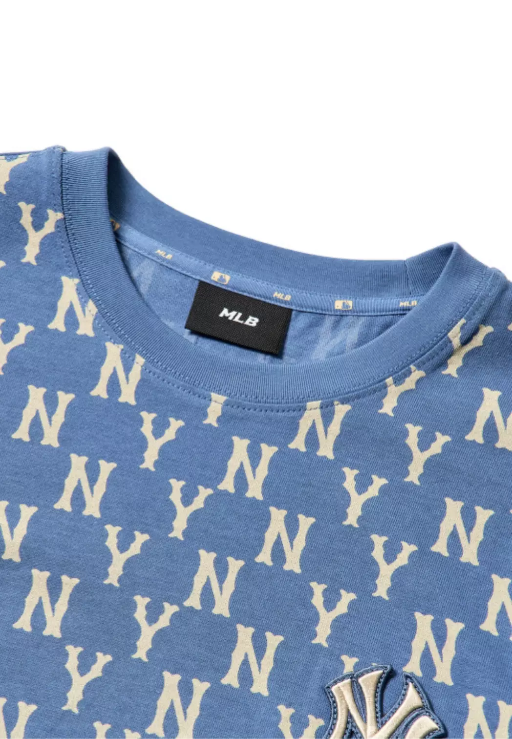 MLB Korea Classic Monogram Front Pattern Collar Tee Shirt Boston Redsox Beige