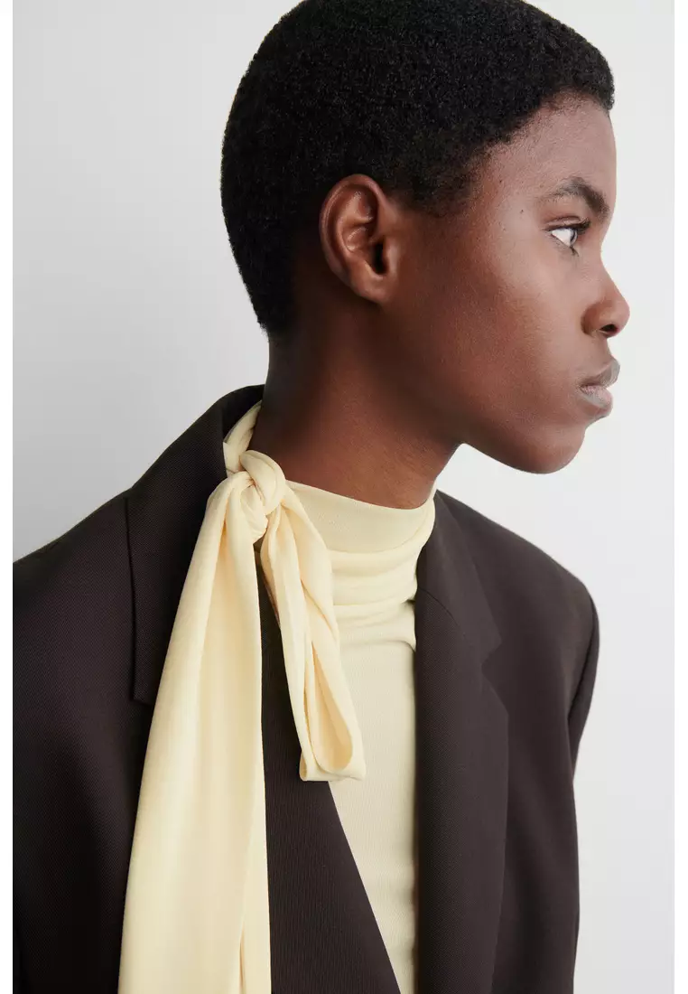 SCARF-DETAIL SILK TOP