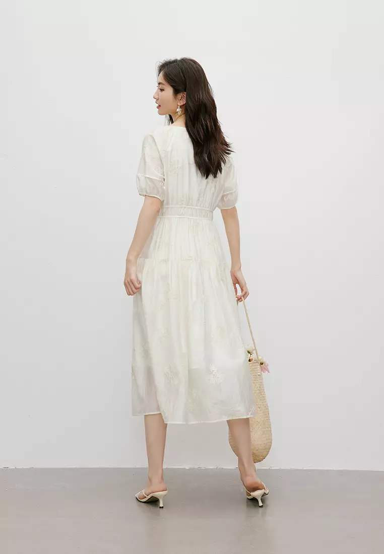 Embroidered Midi Dress