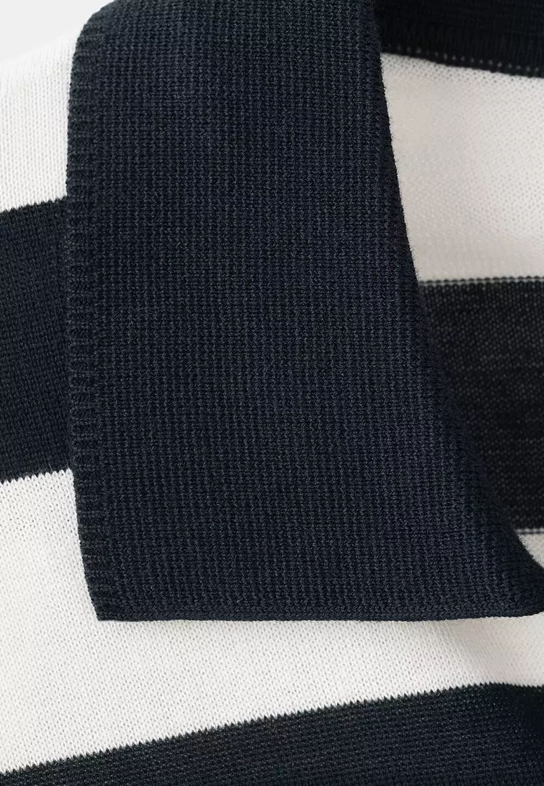 100% Cotton Fine Knit Polo Sweater
