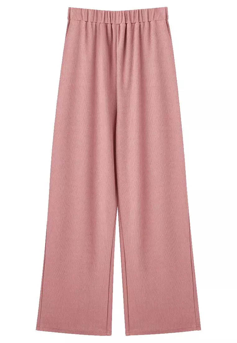 Relaxed-Fit Casual Pants with Stretch Elastic Waistband [BA7370]
