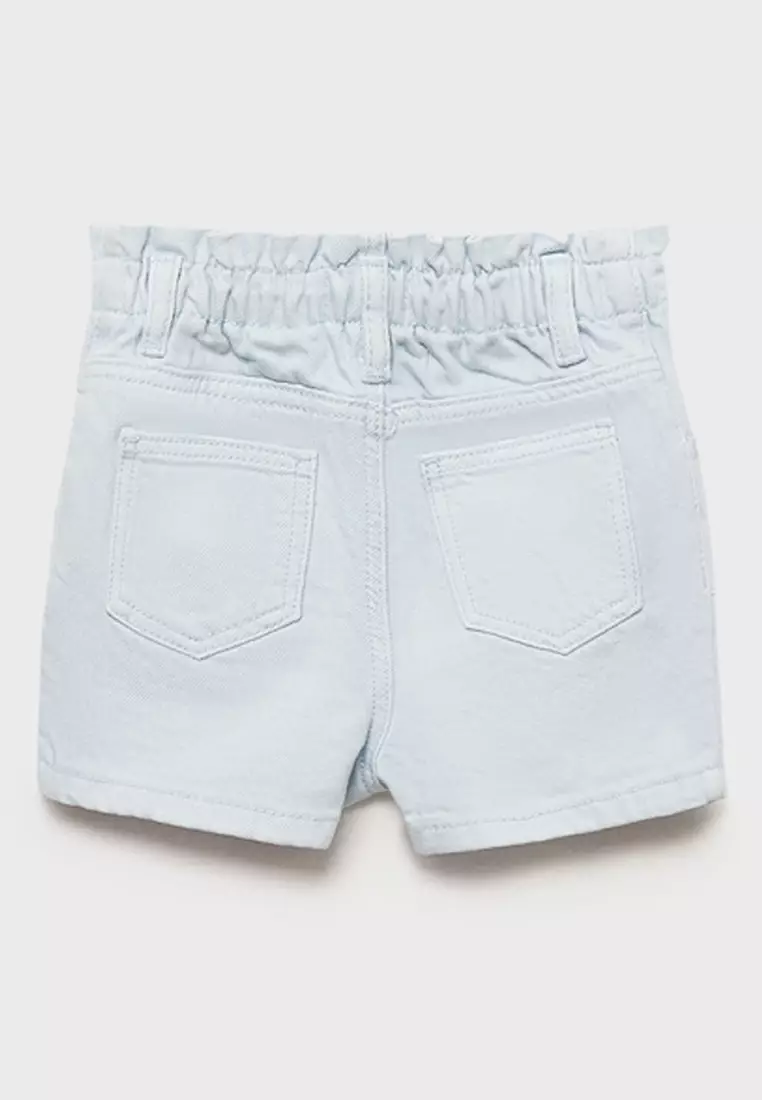 Paperbag Denim Shorts