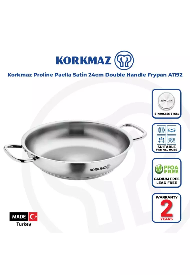 Korkmaz Proline Gold Stainless Steel Cookware Set, European Quality Cooking  Pots with Tempered Glass Lids, 8 Pcs