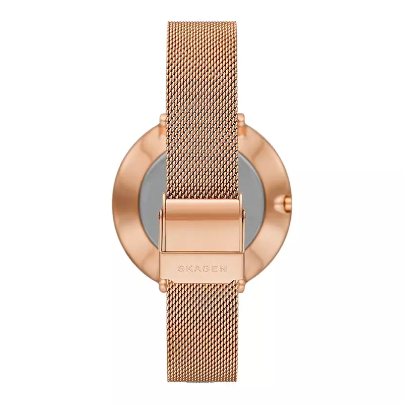 Jam Tangan Wanita Skagen Gitte SKW3013 White Dial Rose Gold Mesh Strap