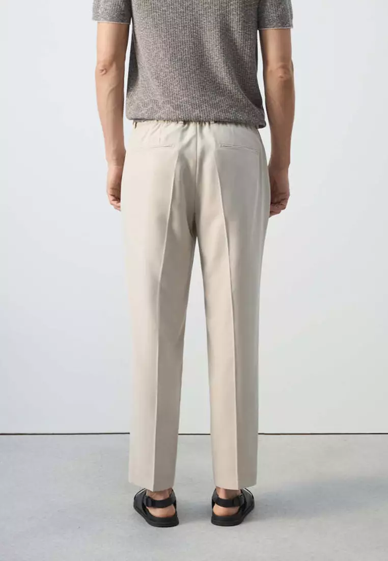 Regular-Fit Pleated Trousers