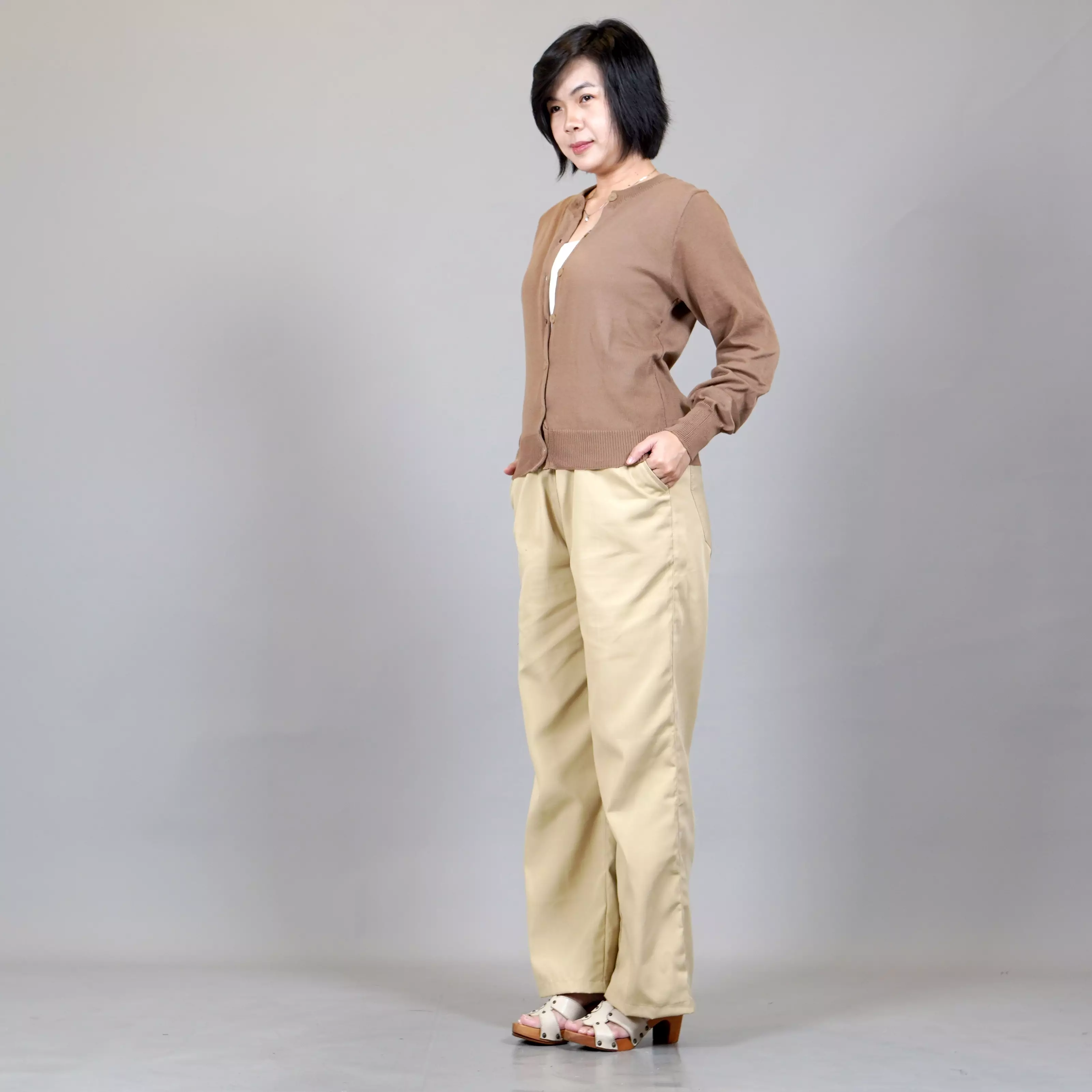 SANDRA Basic Knit Cardigan Kardigan Rajut Wanita - MILO