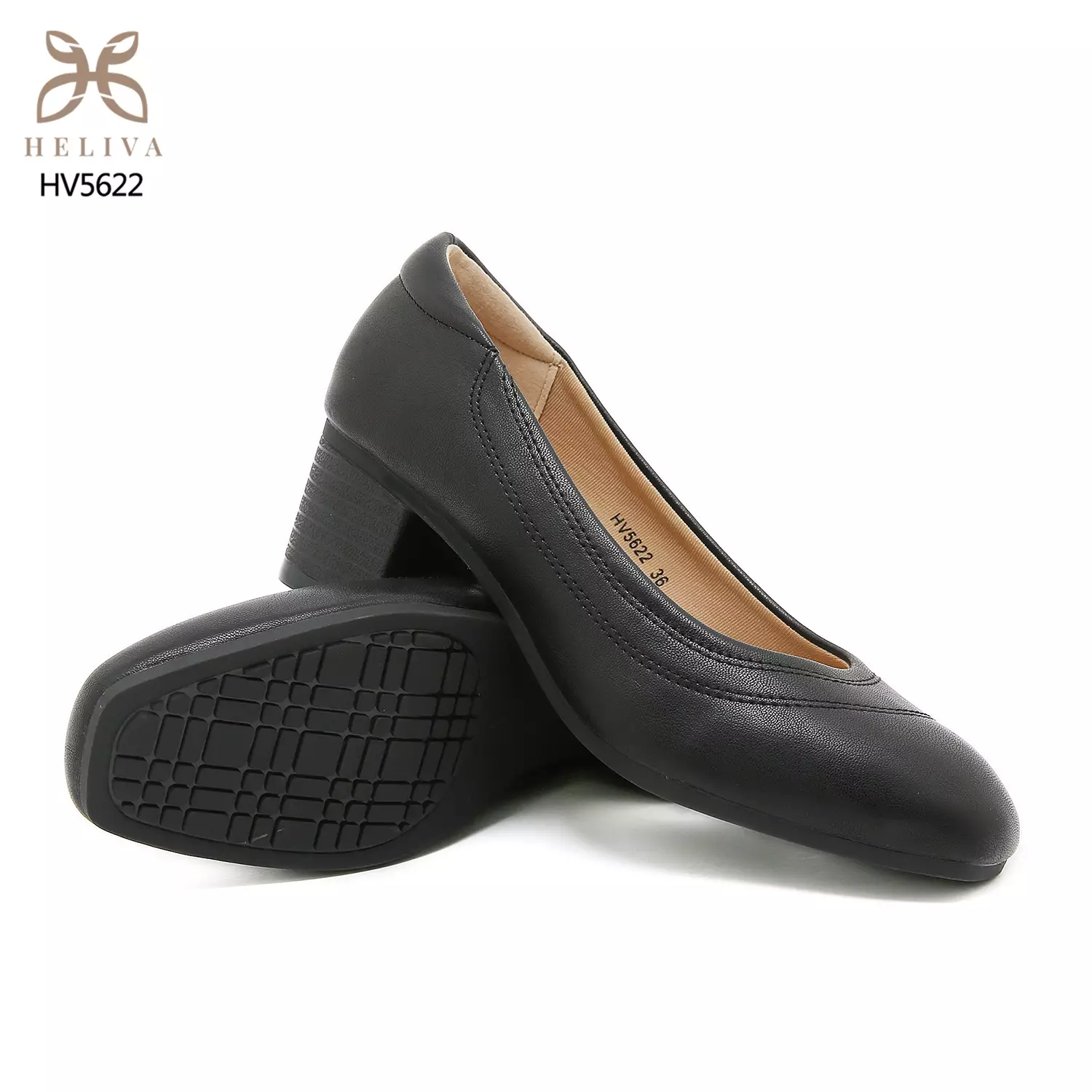 HELIVA SORINA – Elegant Round Toe Block Heels HV5622