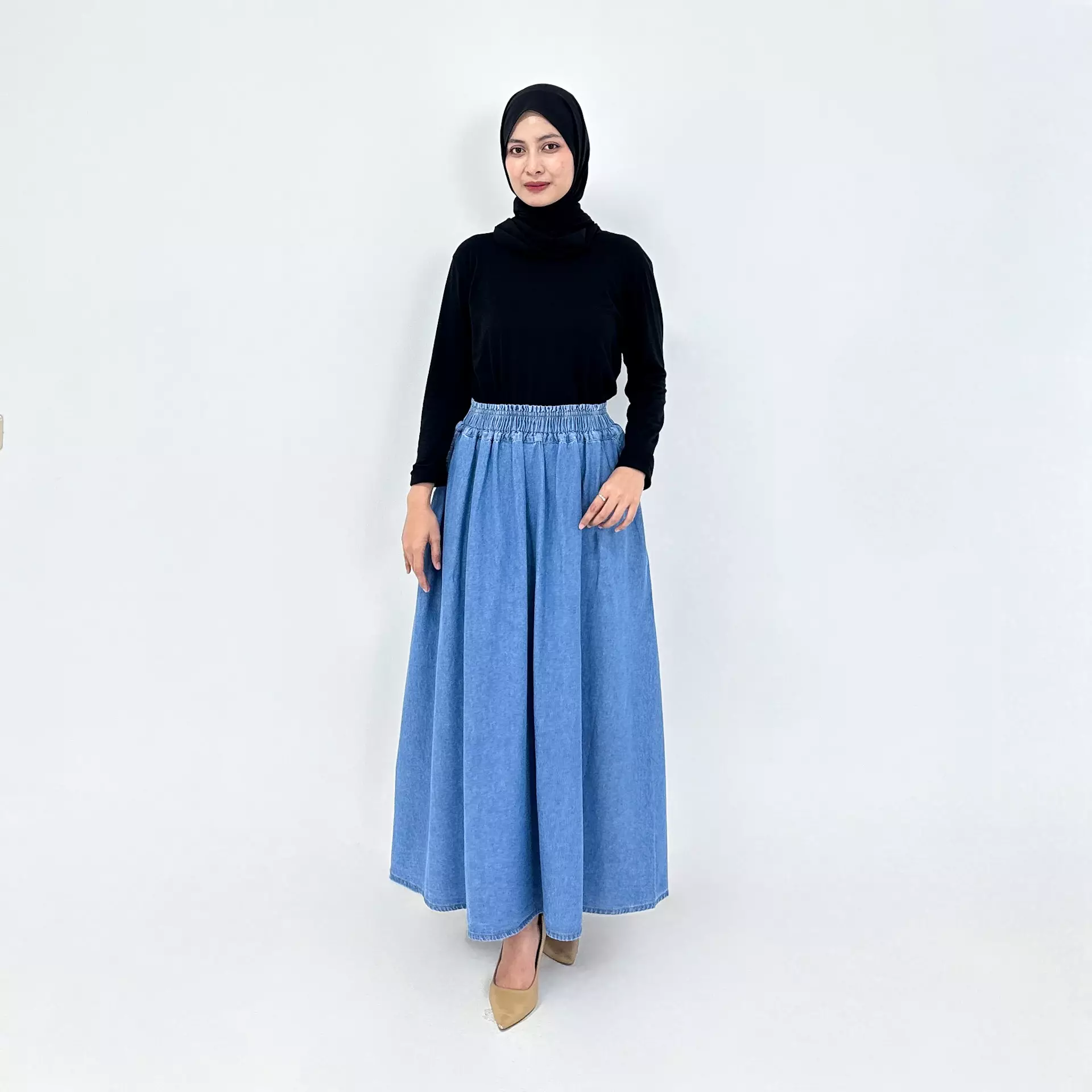 Rok Panjang Jeans Wanita - Claudia Maxi Skirt
