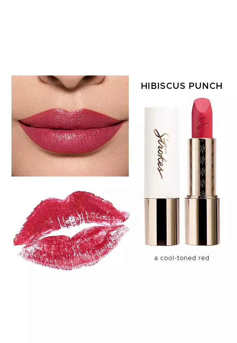 Discount on Strokes  shoes - SKU: Strokes Satin Creme Kiss Bullet Lipstick in Hibiscus Punch
