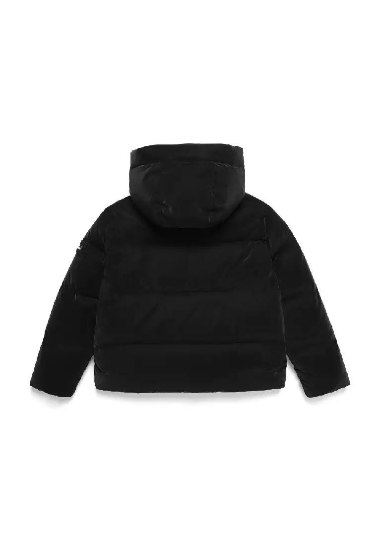 Unisex Glossy Hooded Down Jacket