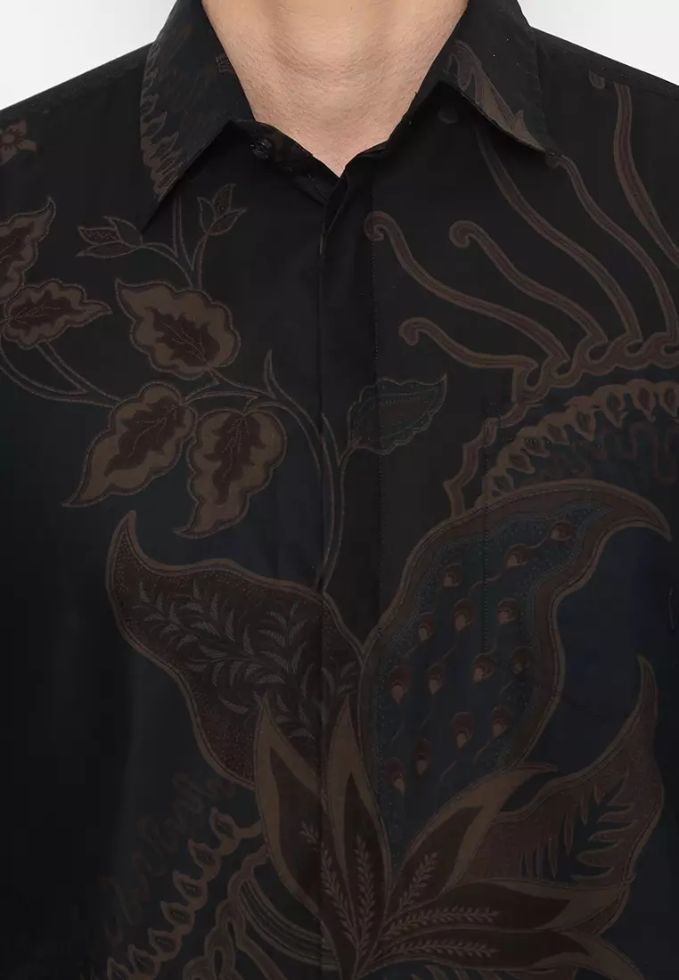 Kemeja Batik Pria Slimfit Senapati - Black