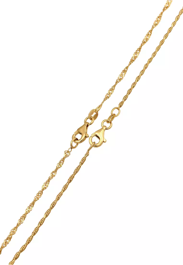 Necklace Layer Singapore Chain Gold Plated Gold