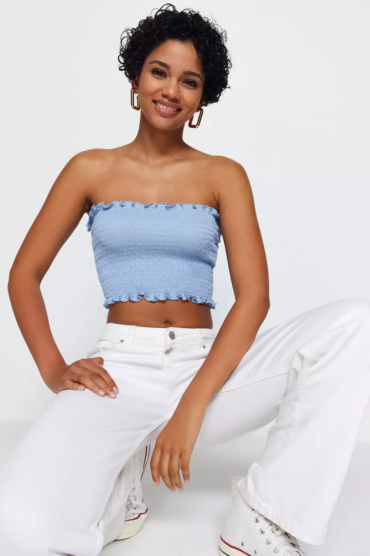 Tory burch smocked tube top on sale
