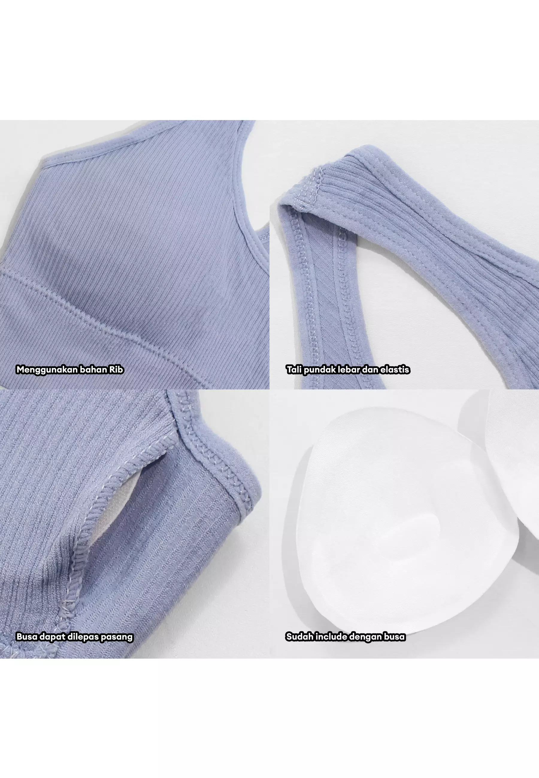 YouHave ( You’ve ) BH Sport Bra Sport Tali Belakang Silang Bra PushUp Bra BH Olahraga Tanpa Kawat Fitness Gym Aerobik Yoga 100214