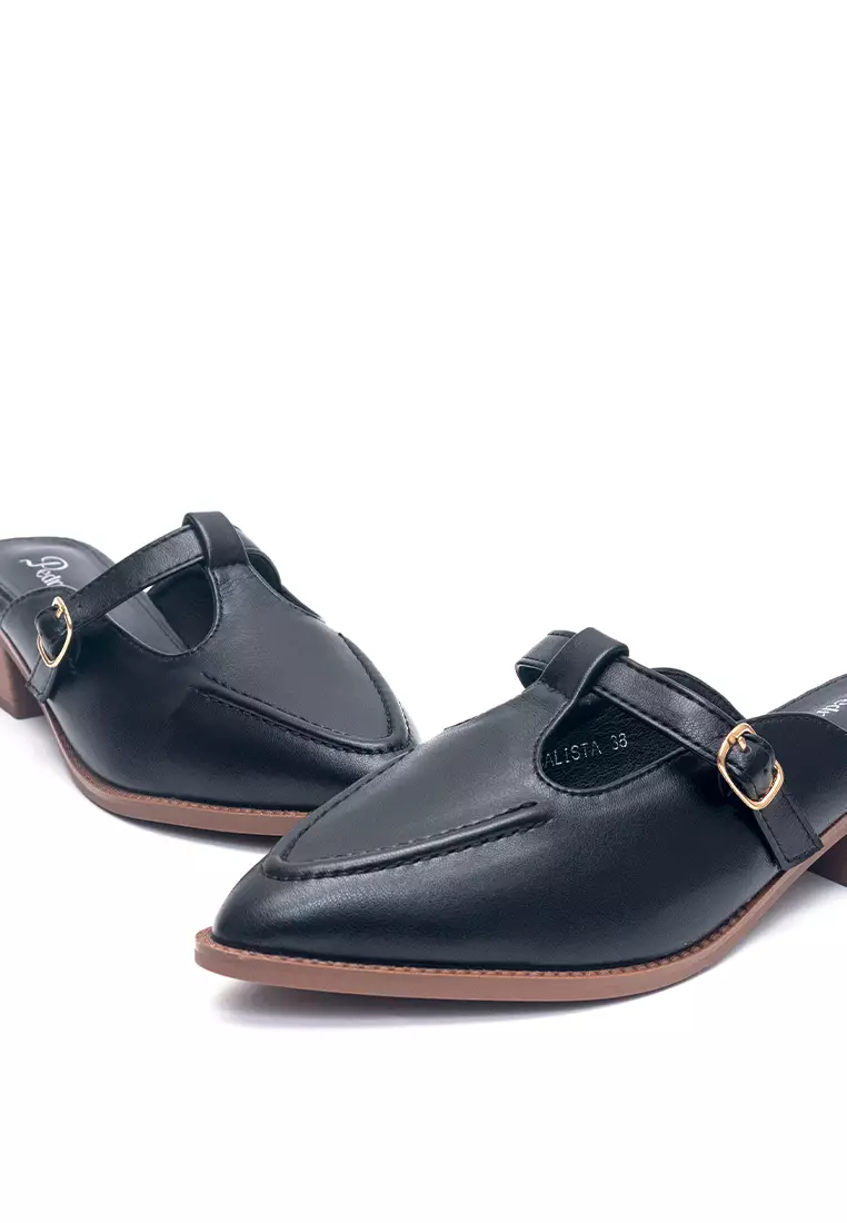 Calista Heels Mules in Black