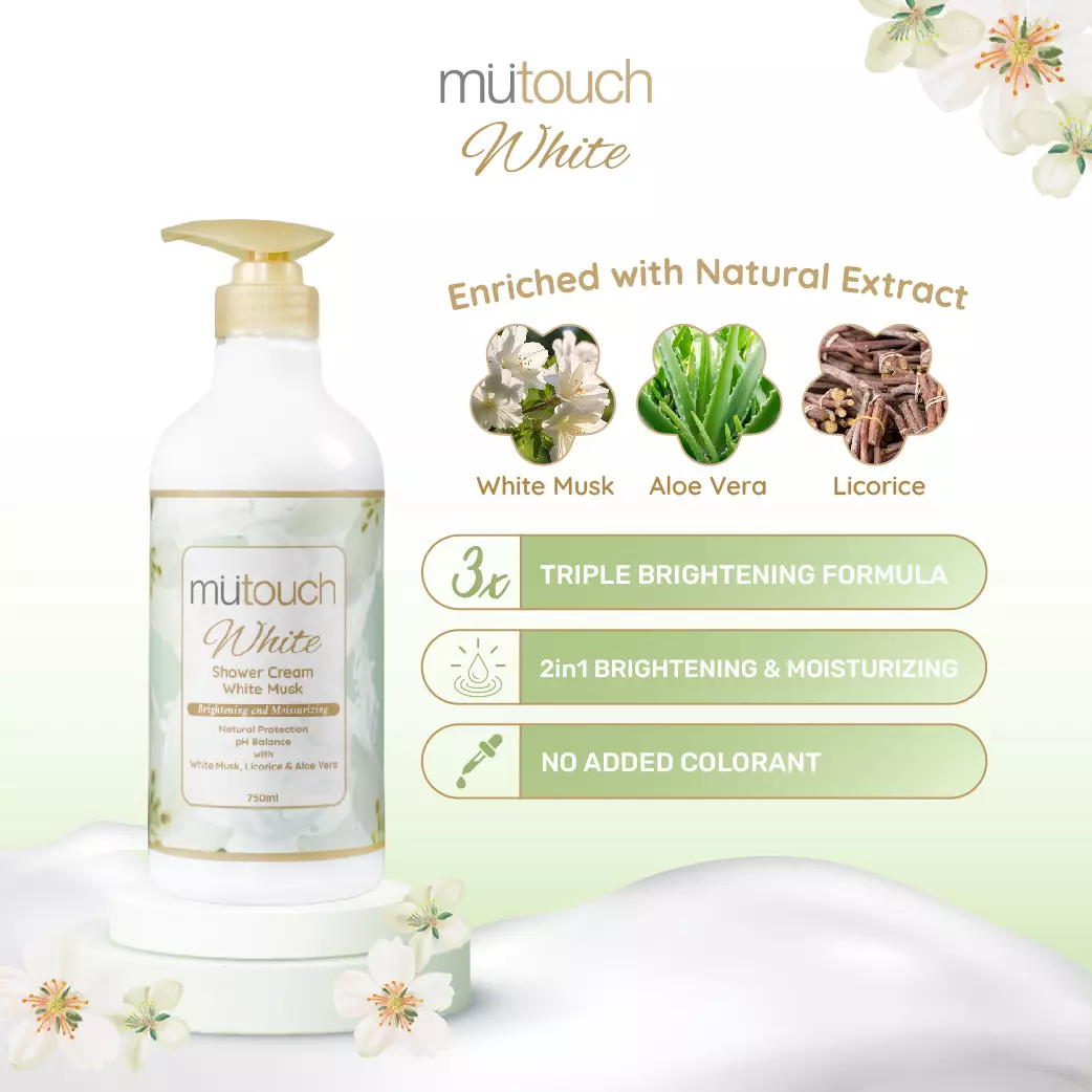 Mutouch White Brightening Set - WHITE MUSK - Shower 750ml + Lotion 400ml - Perawatan Tubuh