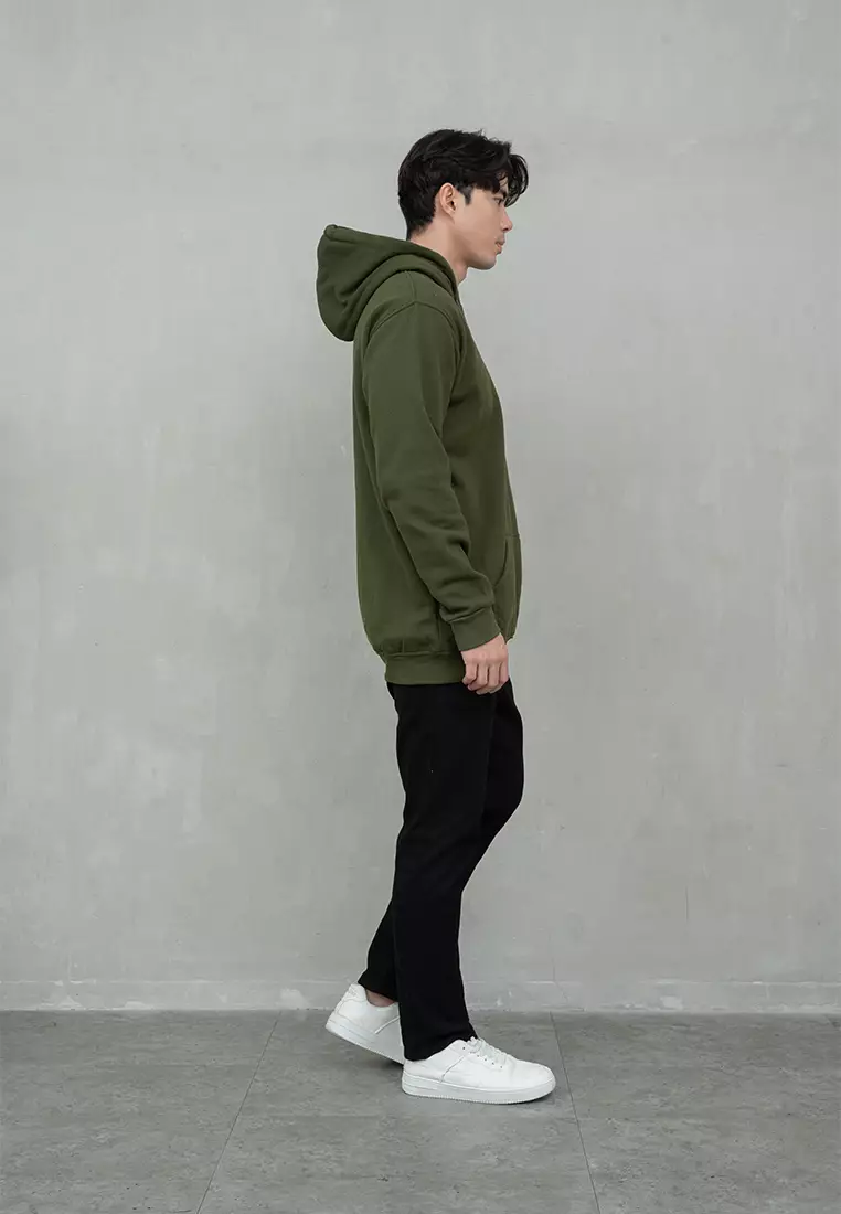 Houseofcuff Jaket Jumper Hoodie Tebal Premium Glow In The Dark Hijau Army