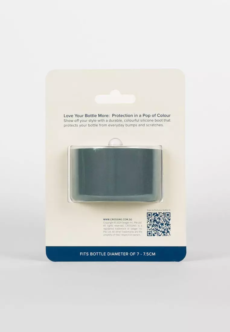 Crossing Silicone Water Bottle Boot - Fits Diameter 7-7.5cm (550ml) Blistered Pack - Forest Green