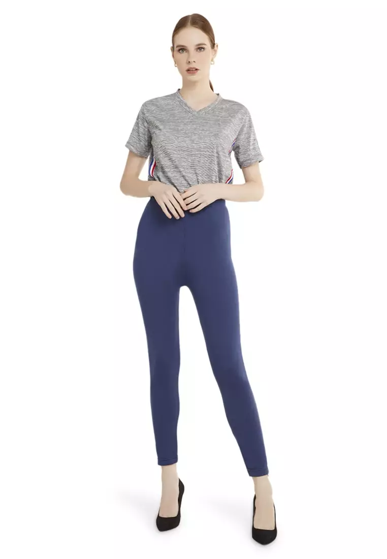 Celana Legging High Rise Polos Bawahan Wanita Premium Quality - Navy