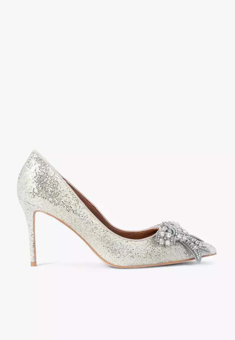 Discount on Kurt Geiger  shoes - SKU: Belgravia Bow Courts Silver Combo