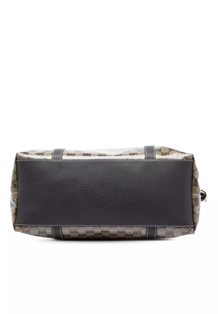 Pre-Loved Gucci Large Gg Crystal Charm Dome Satchel