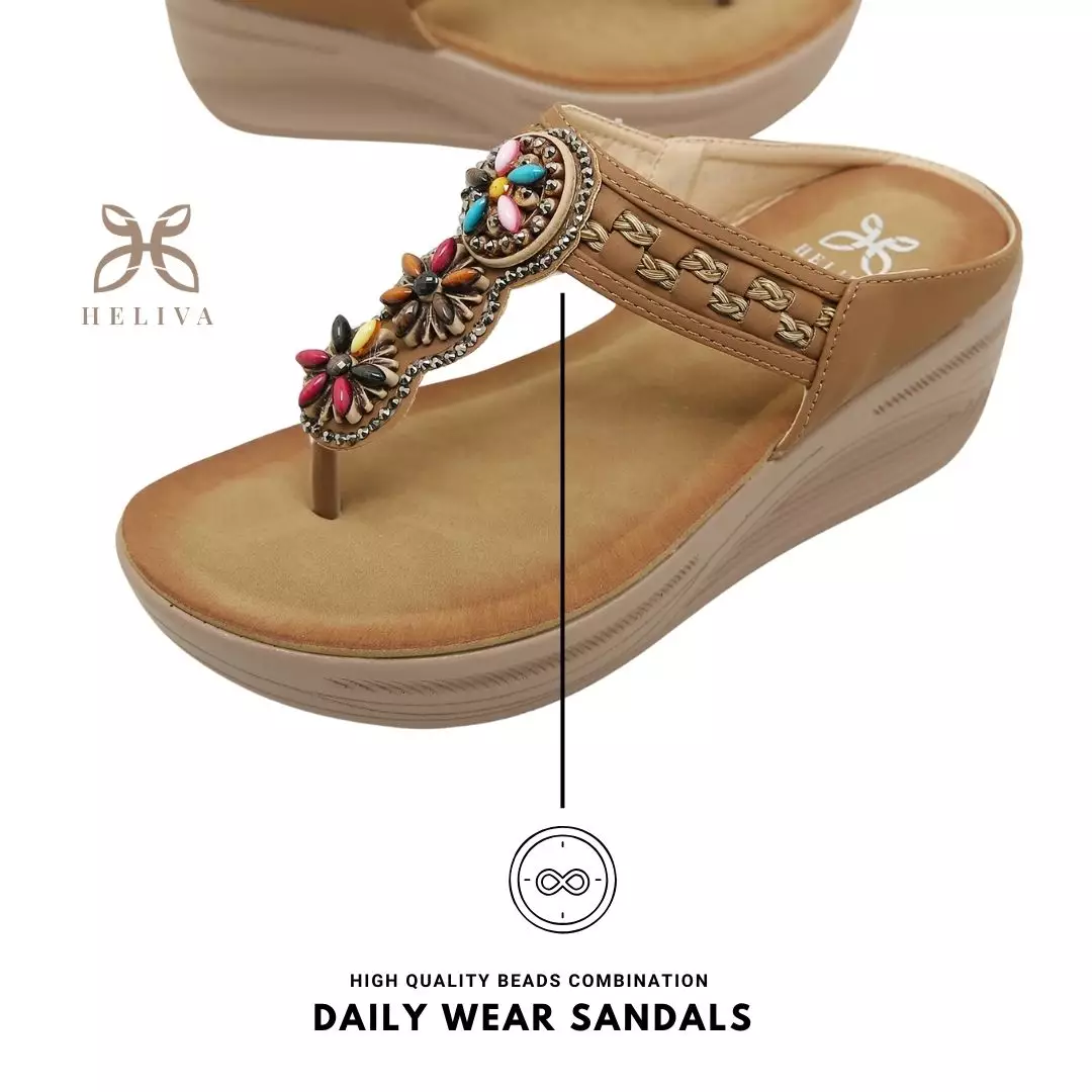 Heliva Adela Sandal Wedges Suede Accessories Jewerly