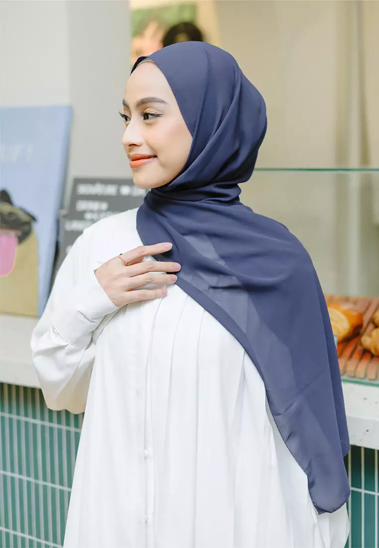 Bawal Eyelash Shawl Navy