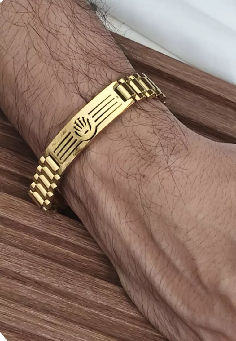 Men's Accessories Crowns Stainless Steel Men's Bracelet Gelang Pria Gold