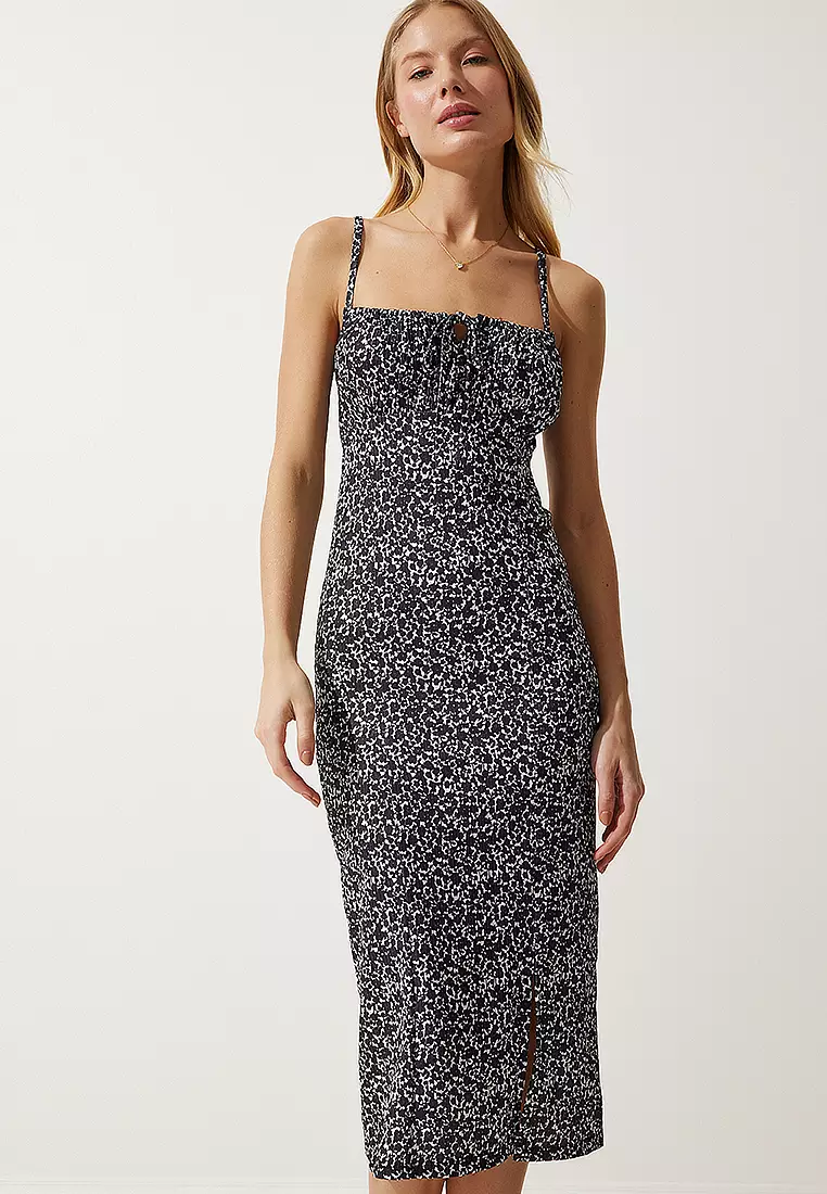 Floral Slit Summer Knit Dress