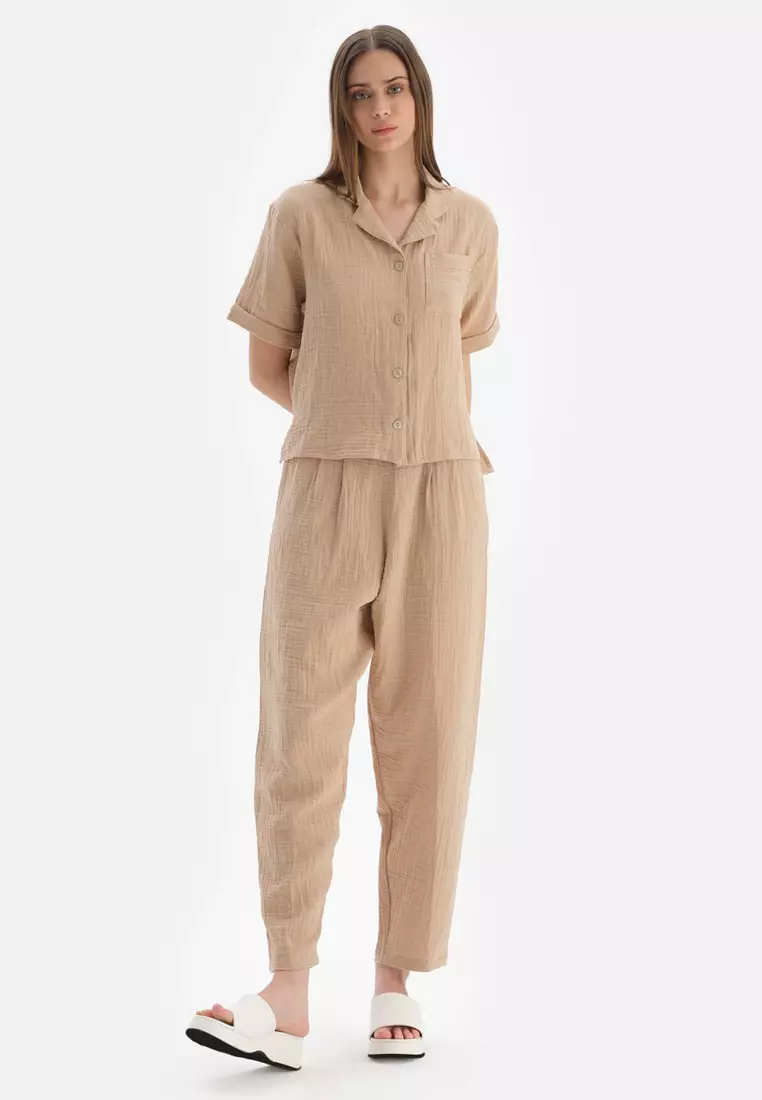 Beige Trousers, Beachwear for Women