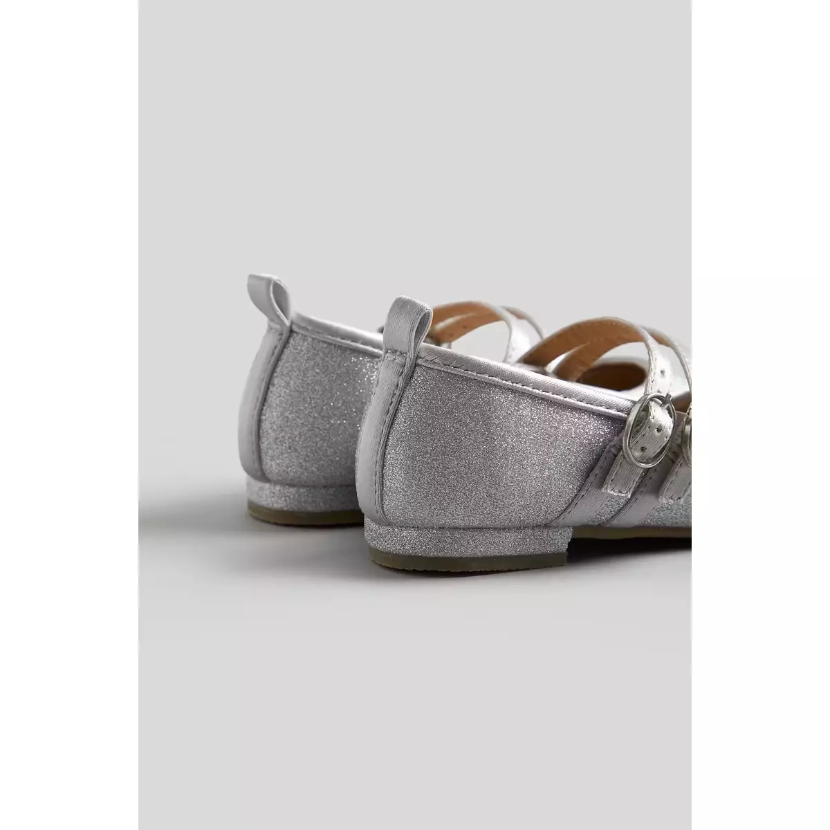 Mothercare Silver Glitter Ballerina Shoes - Sepatu Anak Perempuan (Abu-abu)