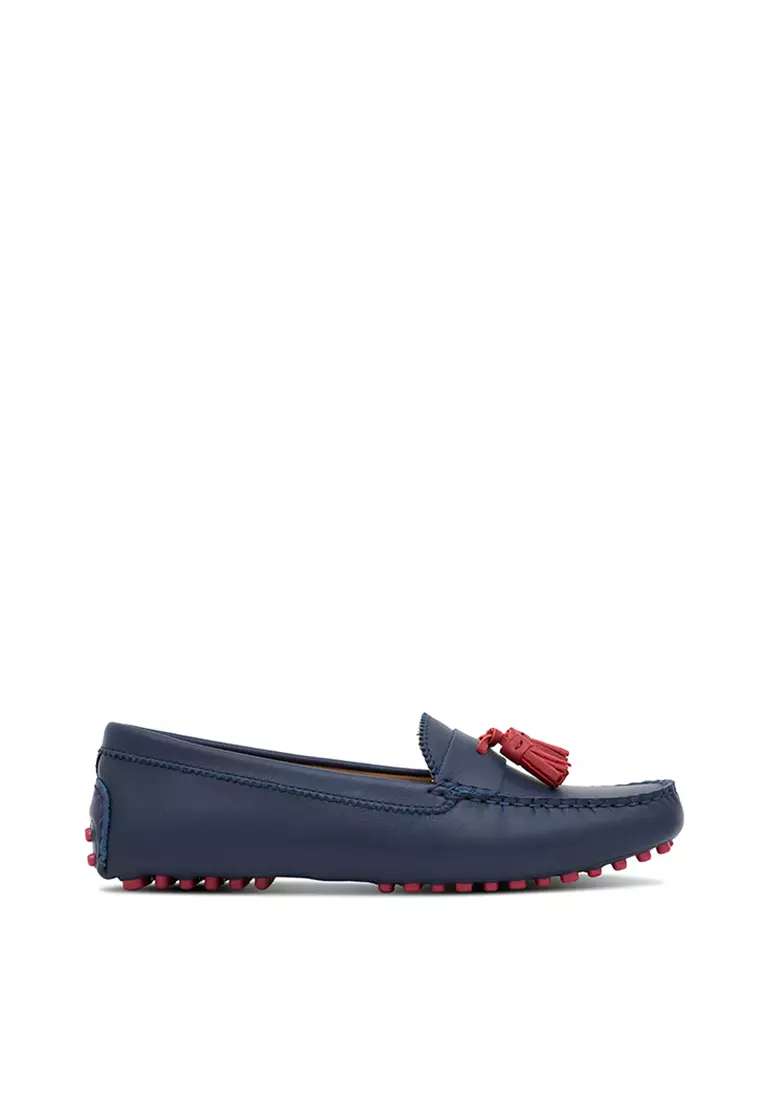 Sepatu Wanita Casual Loafer Moccasin Gino Mariani Elene 1 Navy