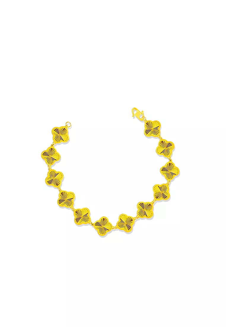 375/9K Gold Clover Leaf Bracelet T173G