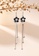 ZITIQUE silver Women's Black Flower Tassel Hook Earrings - Silver CDC42ACB8B5B58GS_4