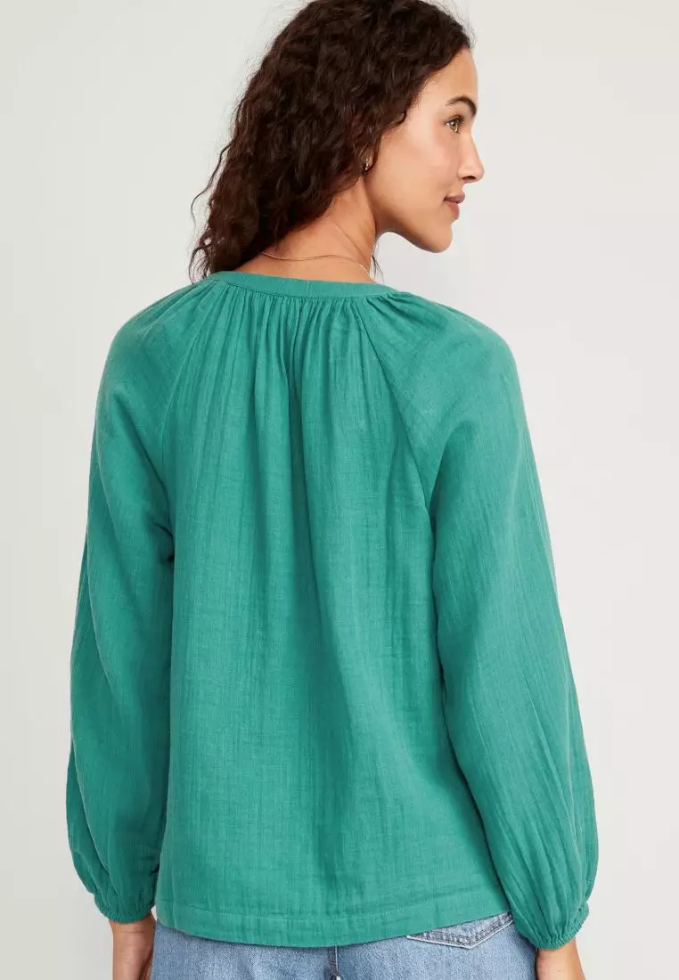 Buy Old Navy Split-Neck Blouse For Women 2025 Online ZALORA