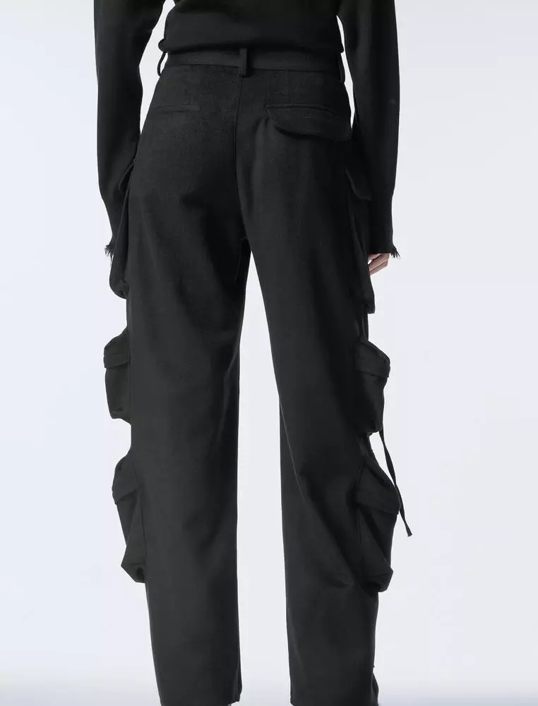 Cashmere Wool Tweed Work Pants