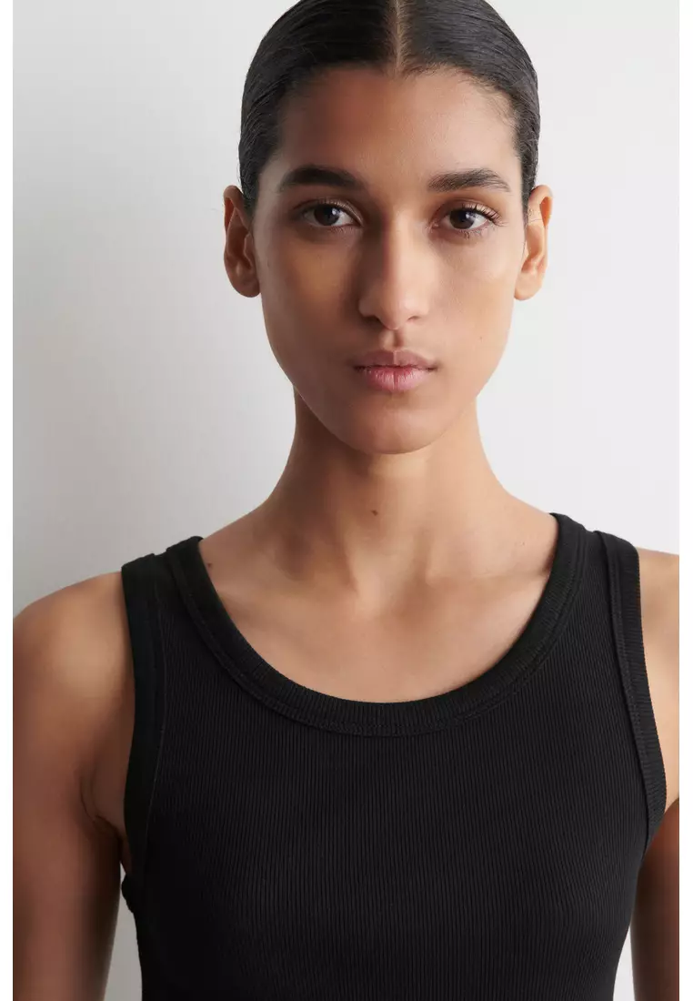 RIBBED COTTON TANK TOP
