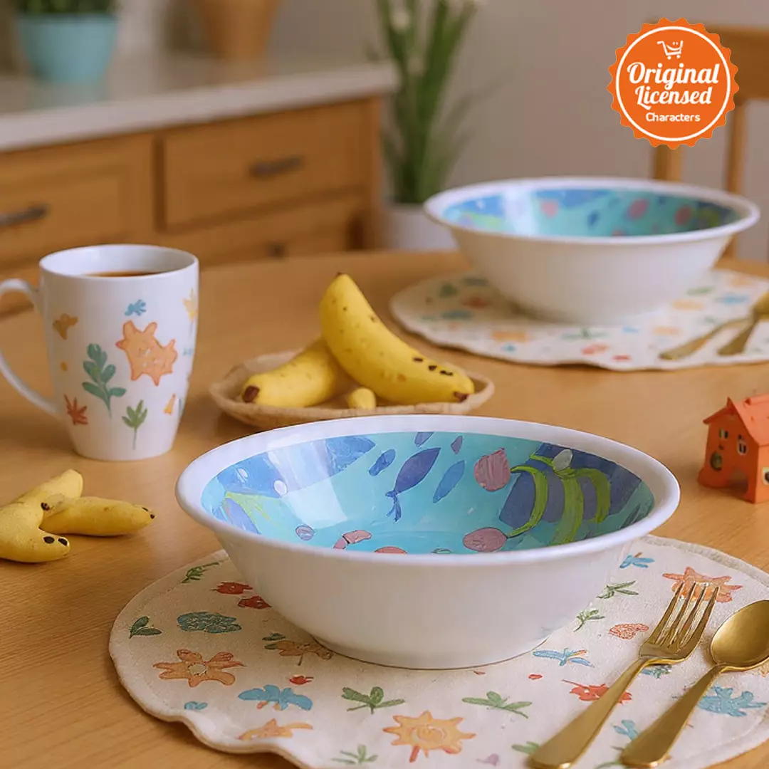 Mangkok Makan Anak Melamin 17 cm Karakter Hewan Lucu Sparky