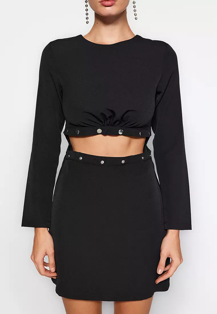 Snap Detailed Mini Dress