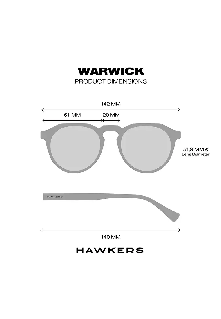 HAWKERS Carbon Black Rose Gold WARWICK Sunglasses for Men and Women, Unisex. UV400 Protection. Official Product designed in Spain