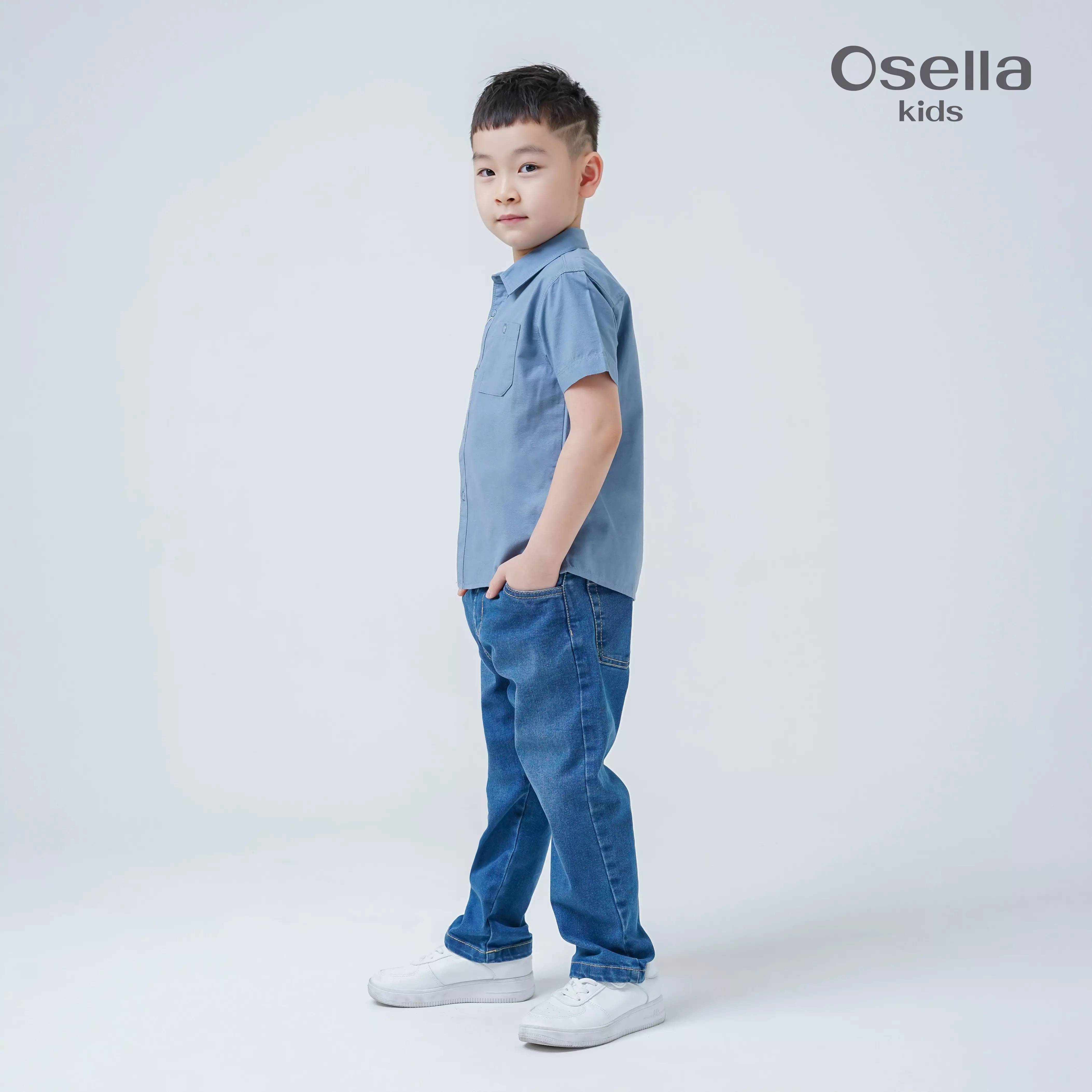 Osella Kids Elmer Regular Fit Short Shirt 2232660363 | Kemeja Formal Anak Laki Laki