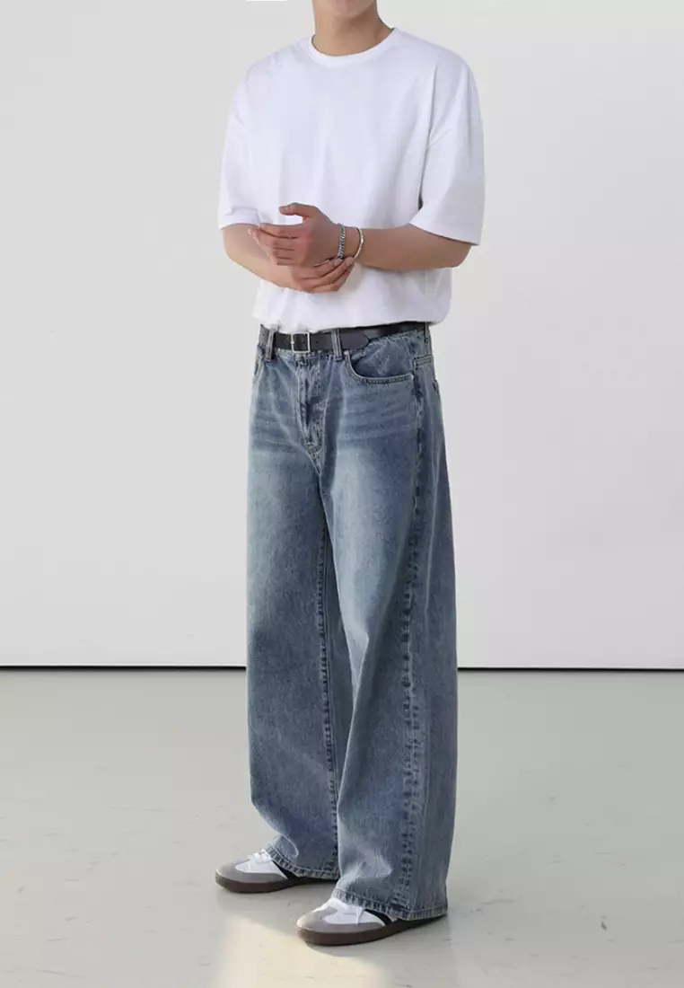 2024 vintage cotton jeans straight leg pants CA24090317BL