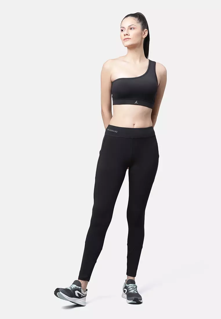 Buy Fitleasure Fitleasure Women's Black Single Strap Workout/Yoga Designer  Bra Online