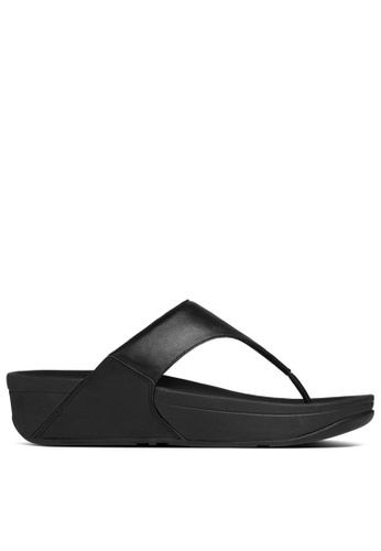 Fitflop black FitFlop LULU Women's Leather Toepost Sandals - Black (I88-001A) 13748SH947DCA5GS_1